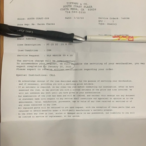 ❌SOLD❌Tiffany diamond ring size 4.0 - Picture 6 of 8